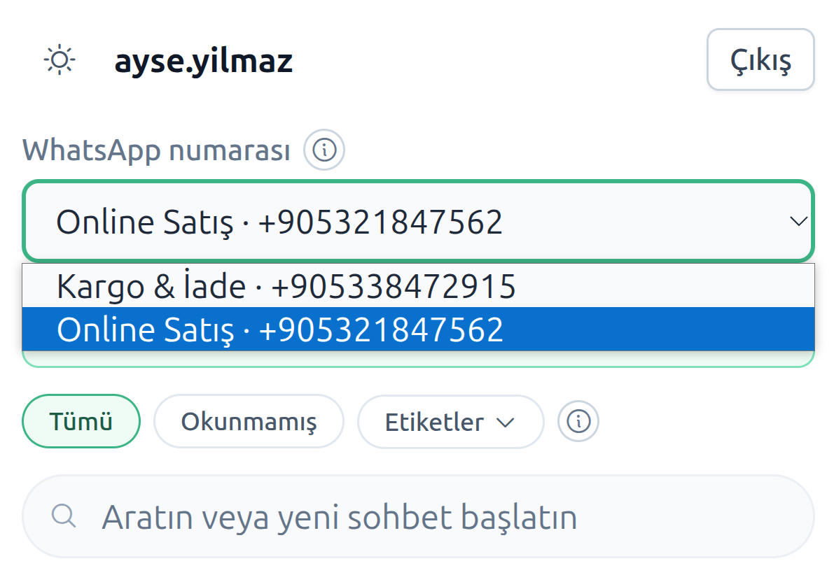Bir kullanıcıya çoklu numara