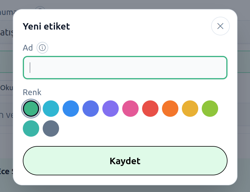 Etiket yönetimi