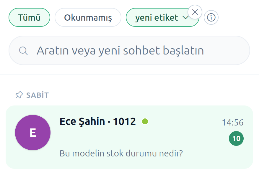 Etikete göre filtreleme