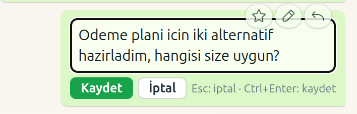 Mesaj düzenleme