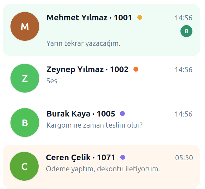 Mesaj bildirimleri